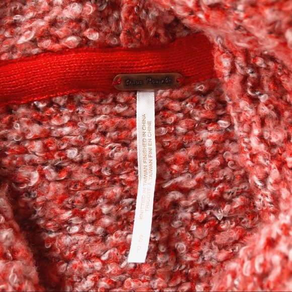 SOLD Free People BFF Cowl Neck Pullover Sweater in Scarlet Flame NWT - Picture 9 of 11